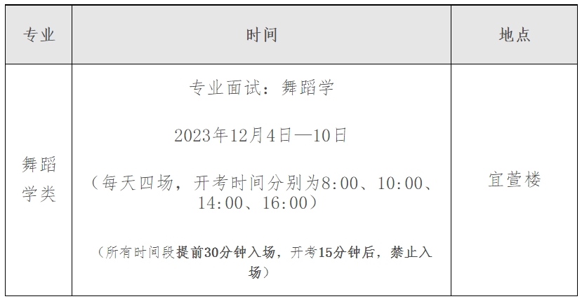 江西省2024年舞蹈類專業統考進出場時間